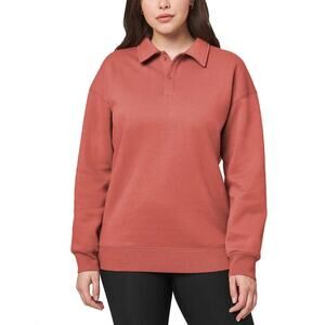 NWT Mondetta Plus Collared Relaxed Fit Soft Fleece Sweatshirt Pullover Top
